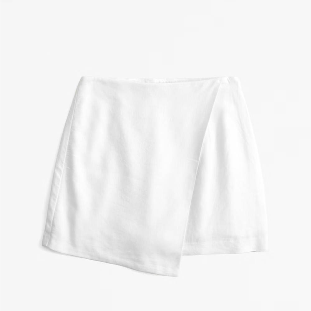 Abercrombie & Fitch Scarlett Linen-blen Wrap Mini Skort